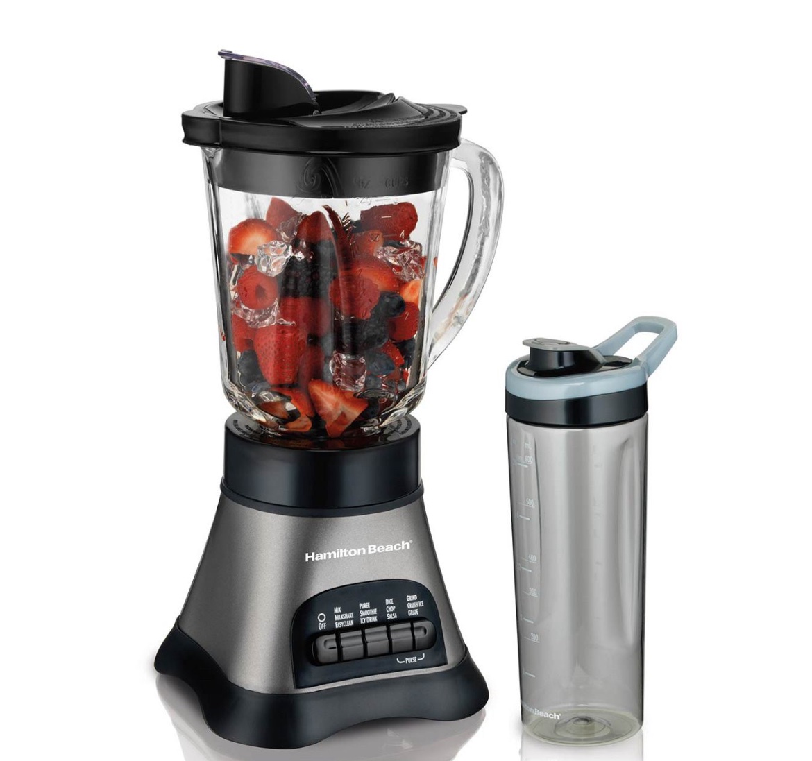 HAMILTON BEACH WAVE CRUSHER® WITH 40oz GLASS JAR + BLEND IN TRAVEL JAR